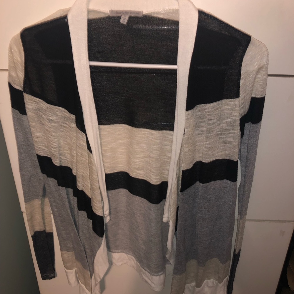 Black and gray striped cardigan